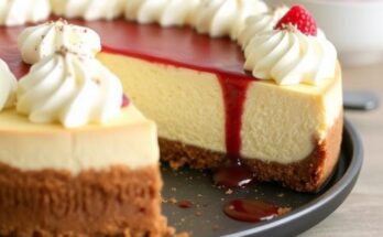 Gluten Free Cheesecake Recipe Slice with Strawberry